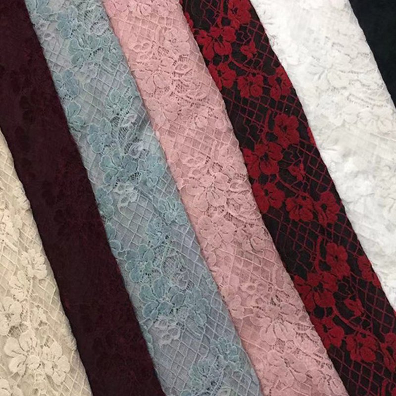 Dress Lace Trim Polyester Brushed Lace Fabric for Women's Wear Wholesa 15